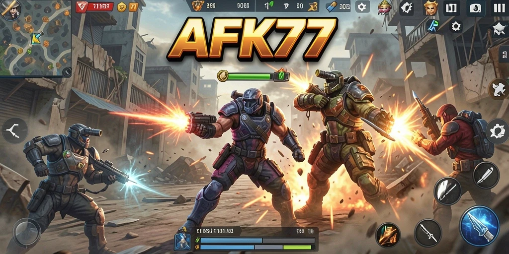 Gameplay Action menarik di AFK77 dengan pertarungan seru.