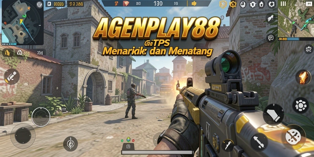 Screenshot utama AGENPLAY88 menampilkan aksi gameplay TPS yang intens.