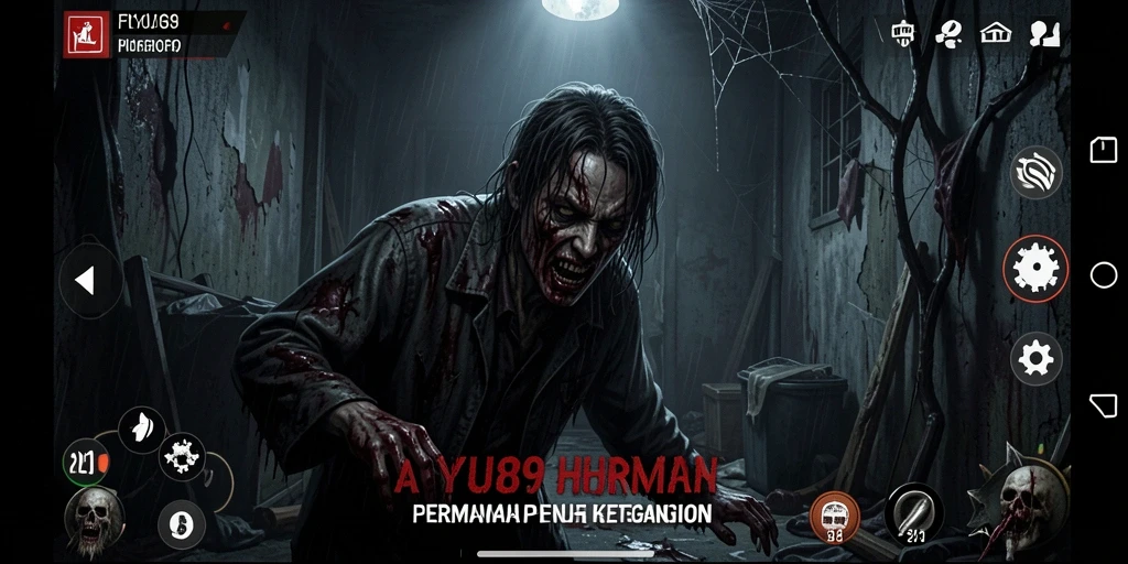 Screenshot gameplay yang menunjukkan ketegangan dan atmosfer Horror AYU89.