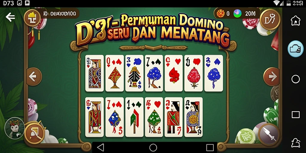 Tampilan gameplay D73 yang seru dan interaktif di dalam permainan Domino.