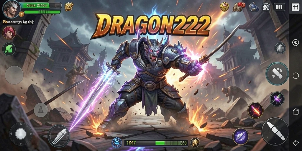 Gameplay menegangkan dalam DRAGON222 ditampilkan di sini.
