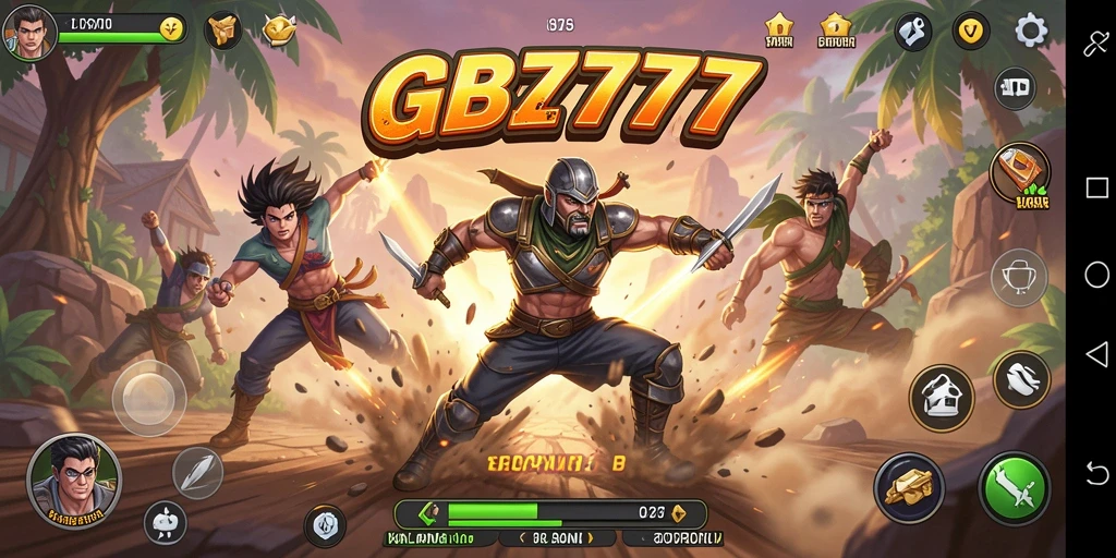 Screenshot utama GB777 menampilkan mobil melaju kencang di trek balapan yang menantang.