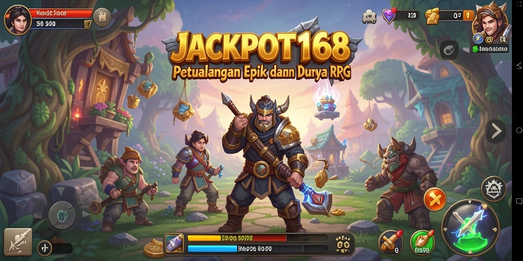 Screenshot gameplay JACKPOT168 dengan aksi pertempuran seru.