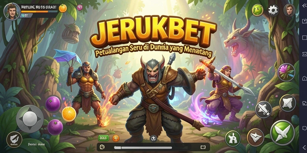 Screenshot dari gameplay JERUKBET yang menunjukkan aksi petualangan seru.