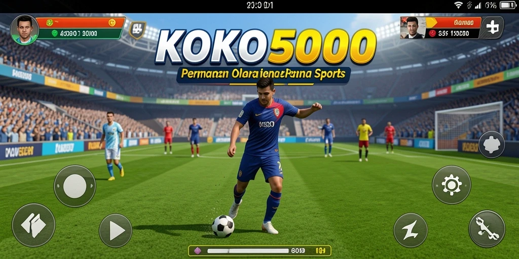 Screenshot gameplay dari KOKO5000 menunjukkan aksi olahraga yang mendebarkan.