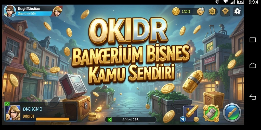 Tampilan gameplay seru dalam OKIDR yang menunjukkan pengelolaan bisnis.