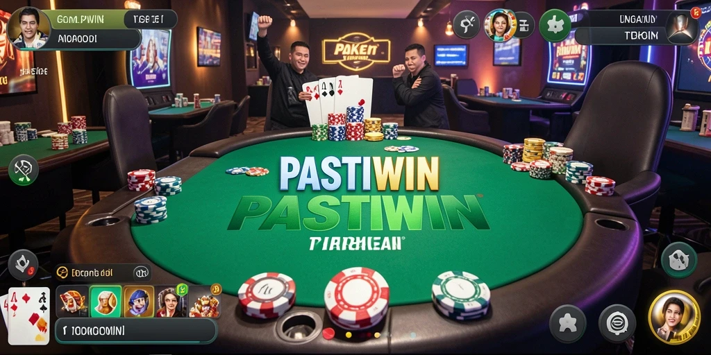 Tampilan menarik dari gameplay PASTIWIN yang penuh aksi Poker.
