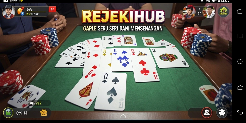 Screenshot utama REJEKIHUB menampilkan gameplay Gaple yang mendebarkan.