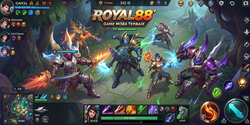 Tampilan gameplay seru dari ROYAL88 yang penuh aksi MOBA.