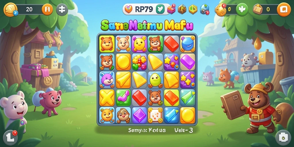 Tampilan gameplay seru RP79 dalam aksi Match-3.