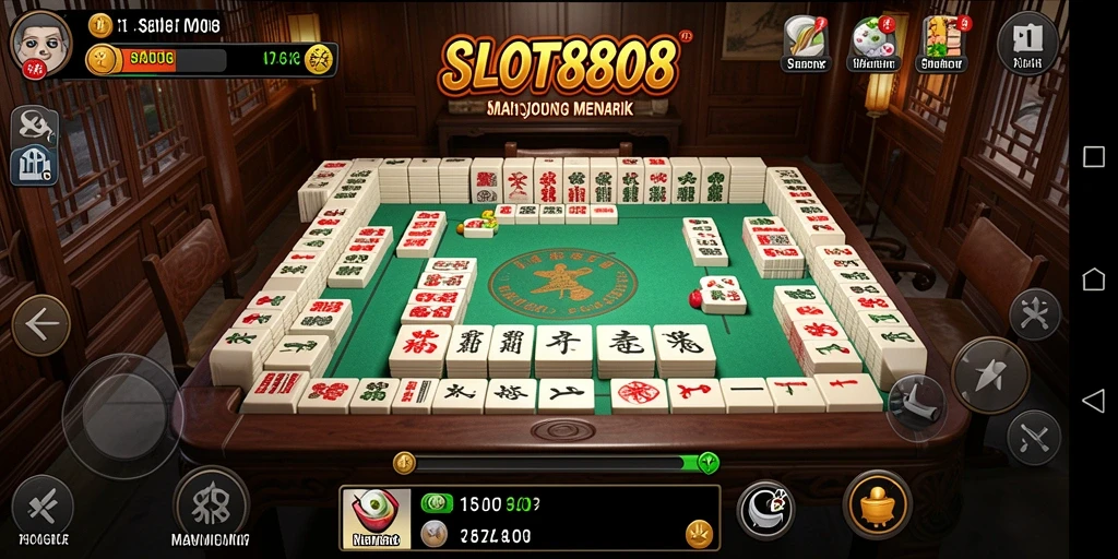 Screenshot dari gameplay seru SLOT8808 yang menunjukkan papan Mahjong yang menarik.