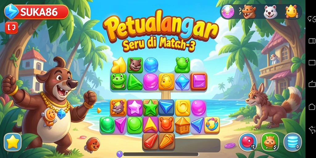 Menampilkan gameplay yang penuh warna dan seru di SUKA86.