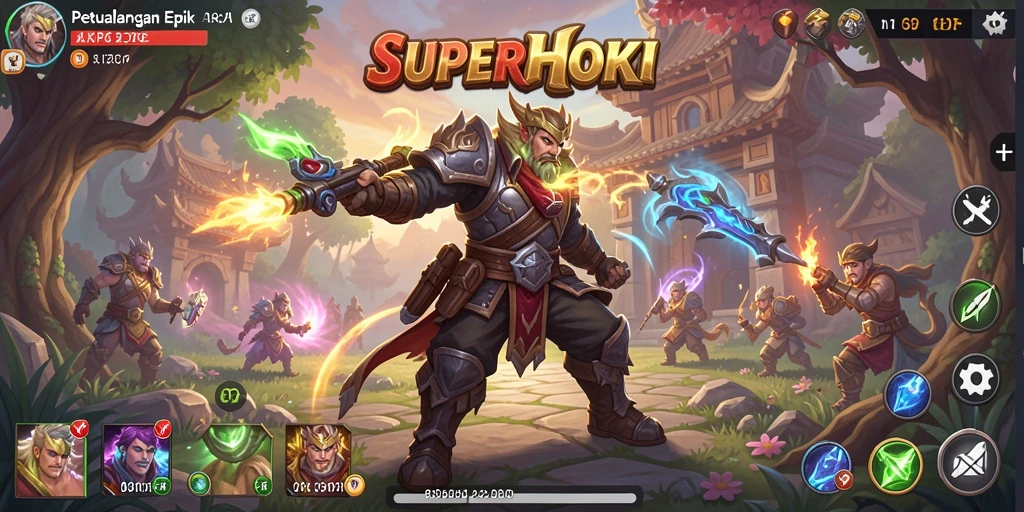 Tampilan gameplay SUPERHOKI yang seru dan mendebarkan.